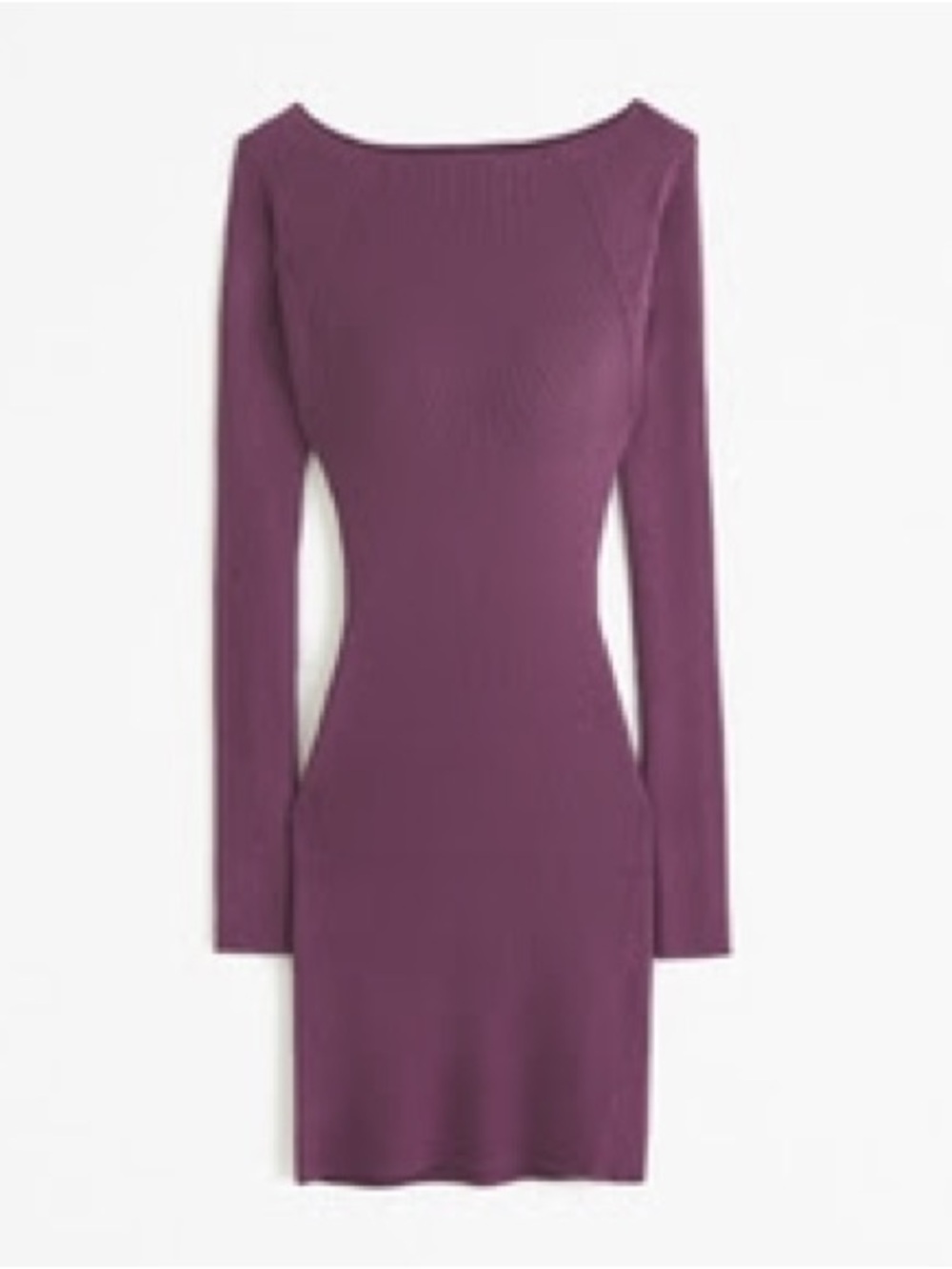 Abercrombie & Fitch Long-Sleeve Slash Mini Sweater Dress — Burgundy